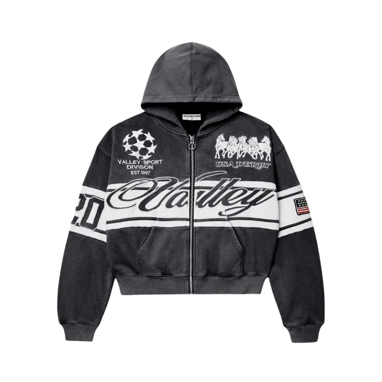 Vale Lives Zip Hoodie Cursive Black
